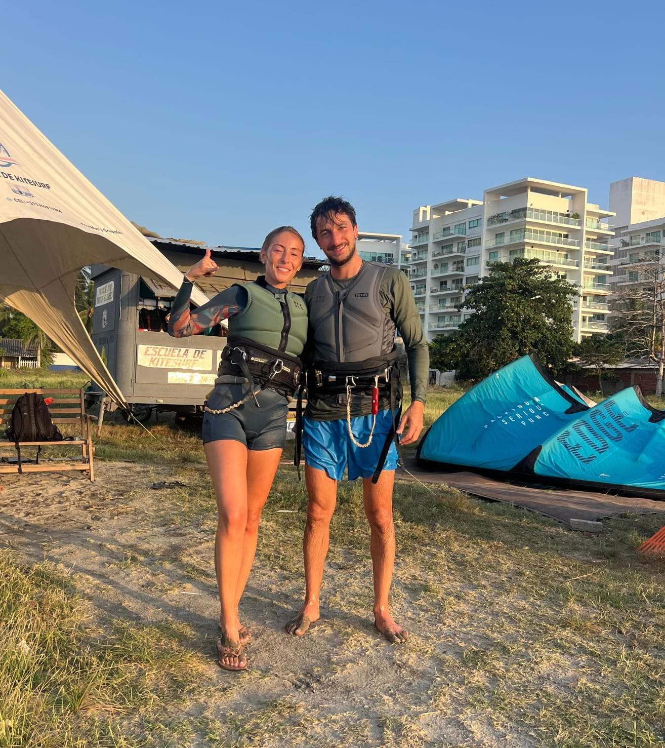 Visitantes en Kite Beach